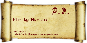 Pirity Martin névjegykártya